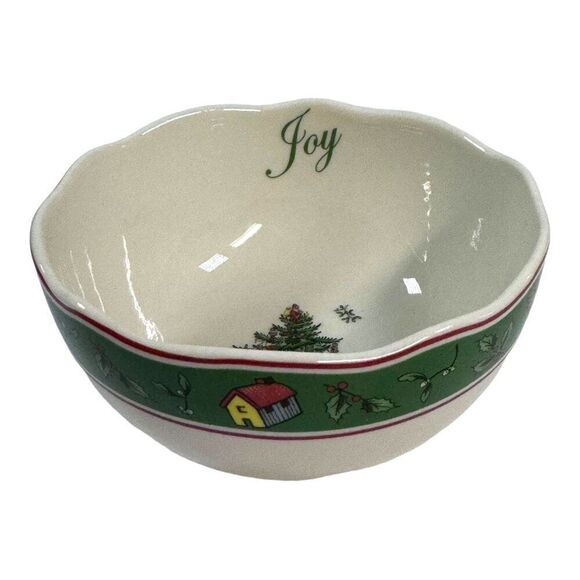 Spode Christmas Tree Bowls Set Of 2 Joy 5” & Peace 6” Ceramic Holiday Decor NEW - Picture 5 of 11